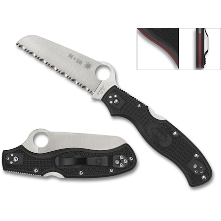 Spyderco Spyderco Reveal 8 Rescue 3 Wildland Firefighter Foundation, Lightweight Blk, 93Mm/Flat Ground S SPY-C14FSBKRD3